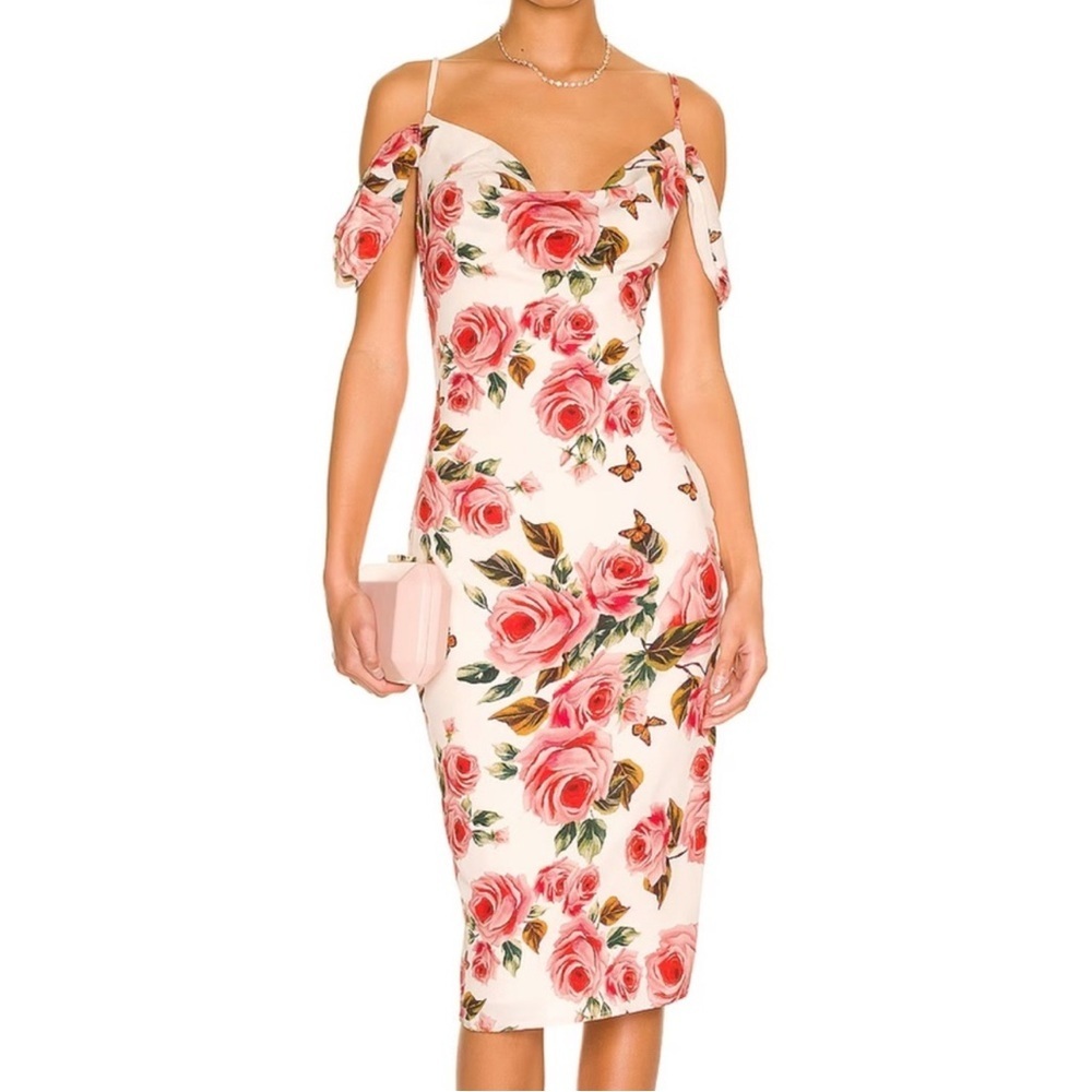 Revolve More To Come Tasha Drape Midi Dress Size Medium NWT‎